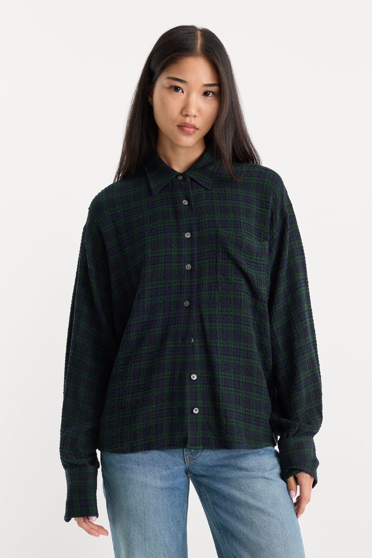 THE CRINKLE EASY SHIRT FOREST PLAID