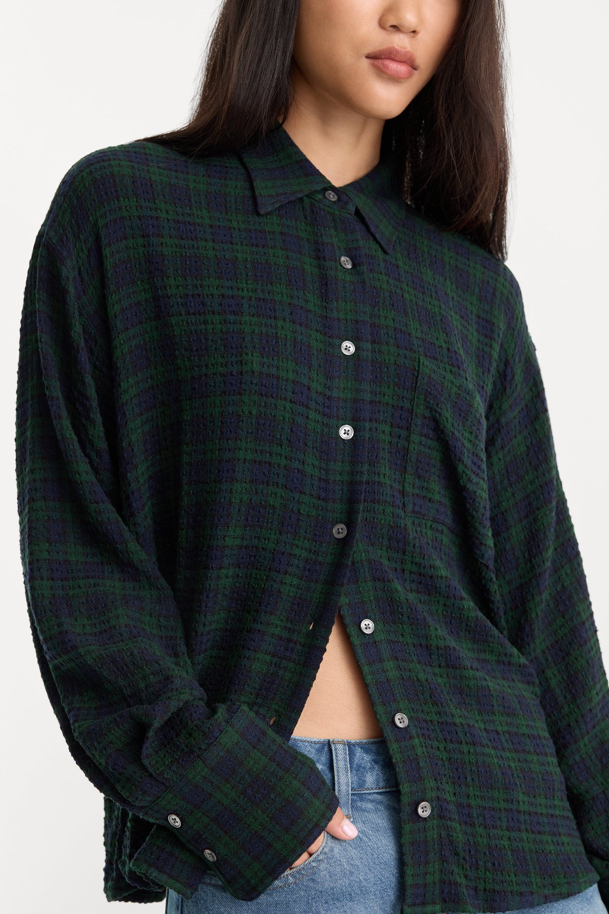 THE CRINKLE EASY SHIRT FOREST PLAID
