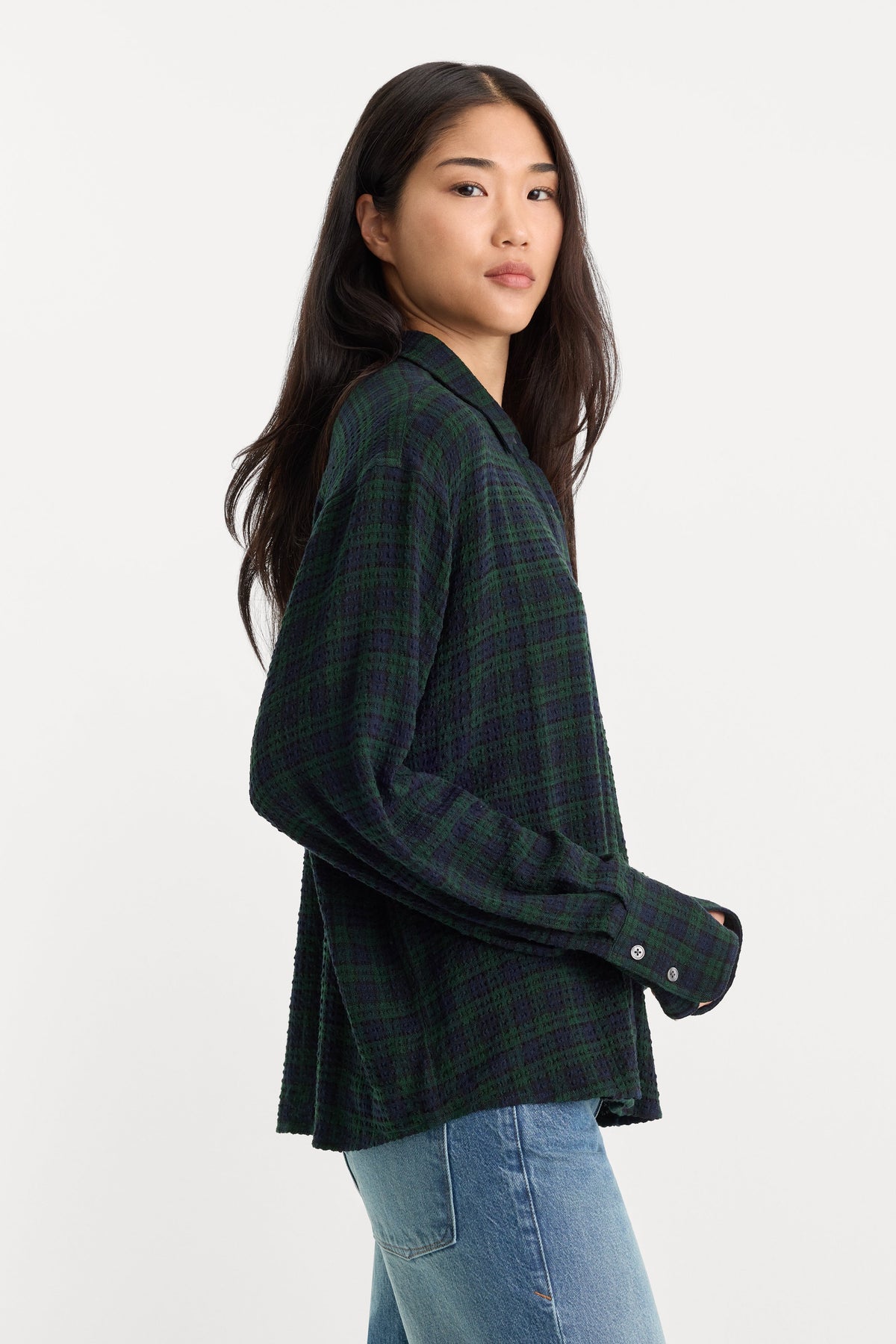 THE CRINKLE EASY SHIRT FOREST PLAID