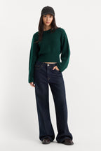 THE CHUNKY KNIT SWEATER FOREST GREEN