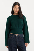 THE CHUNKY KNIT SWEATER FOREST GREEN