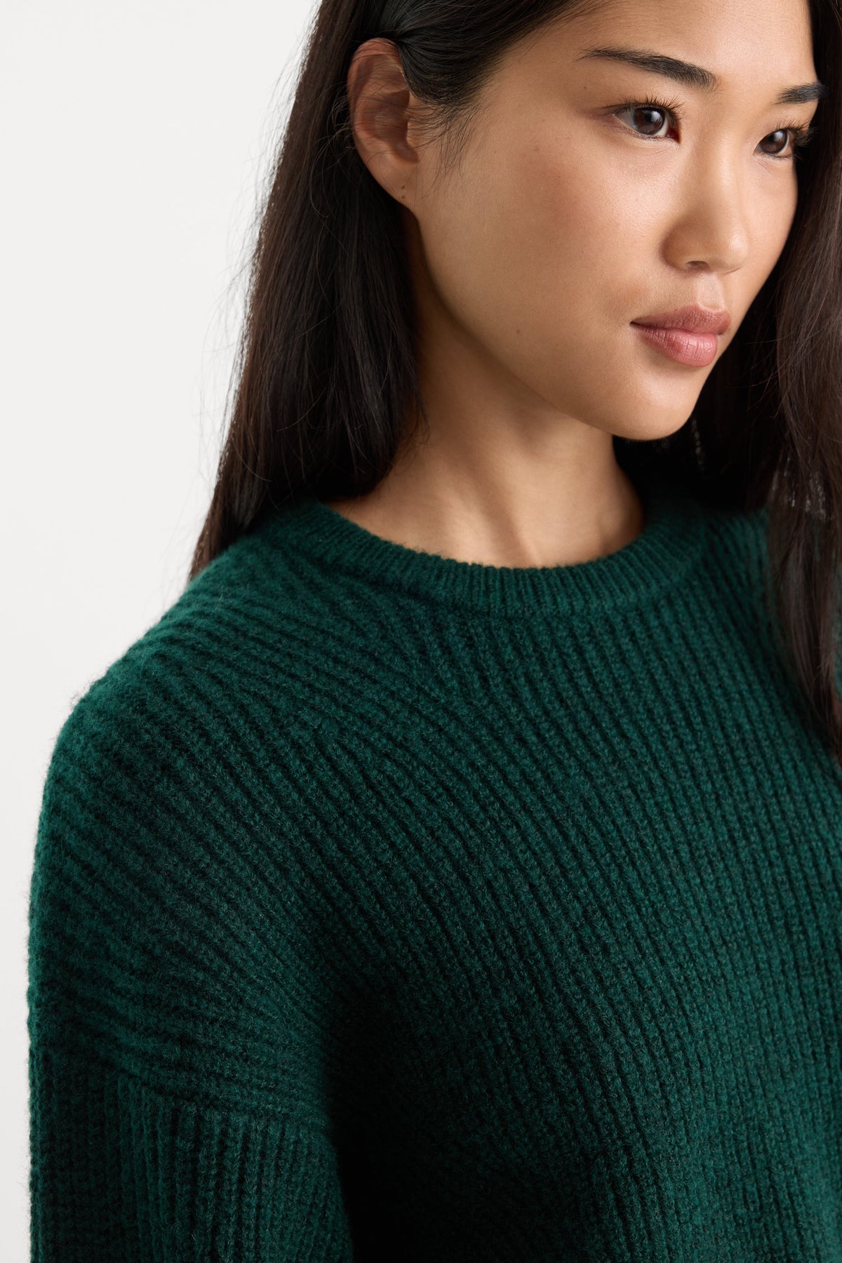 THE CHUNKY KNIT SWEATER FOREST GREEN