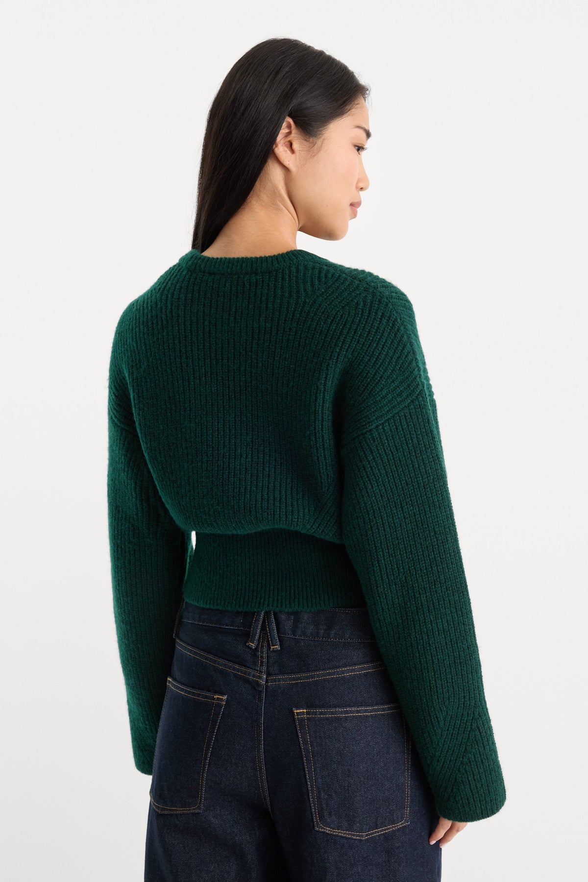 THE CHUNKY KNIT SWEATER FOREST GREEN