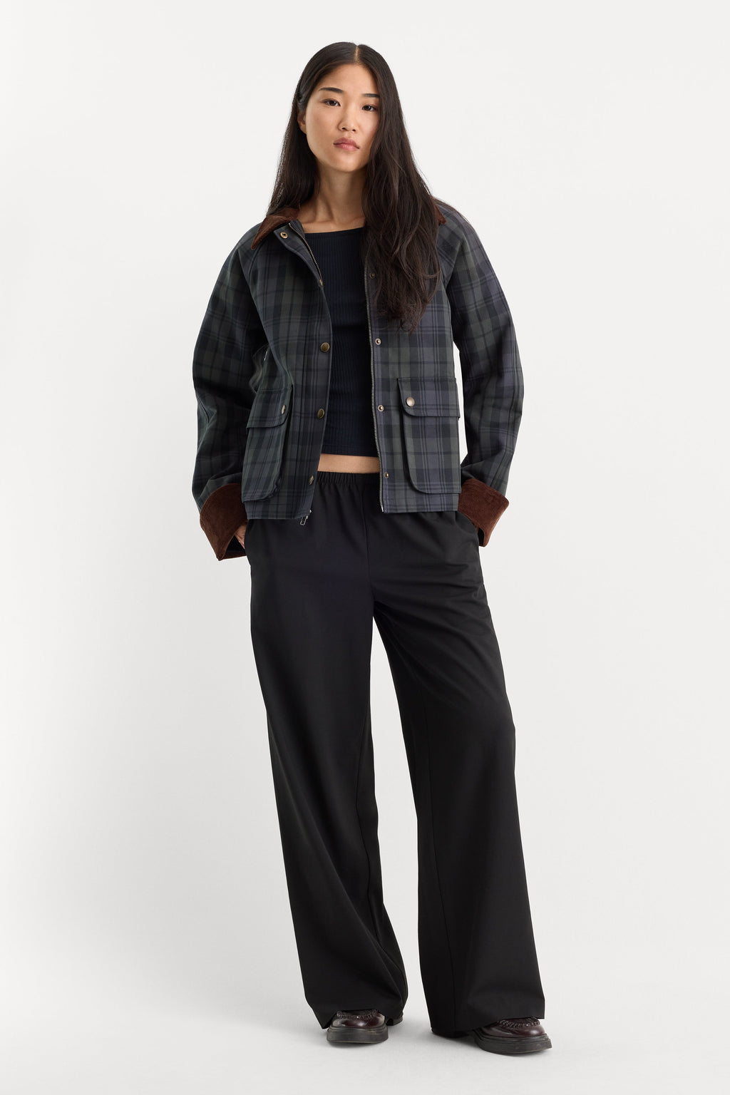 THE HERITAGE JACKET NAVY AND GREEN PLAID