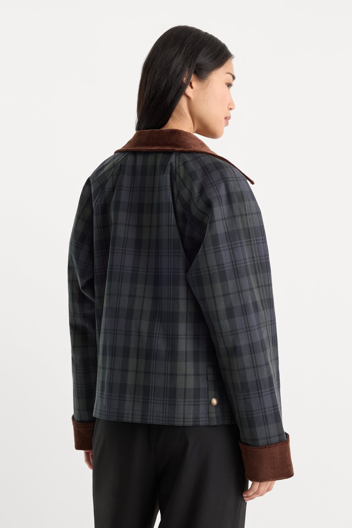 THE HERITAGE JACKET NAVY AND GREEN PLAID