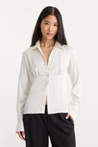 THE SATIN FEMME SHIRT CHALK