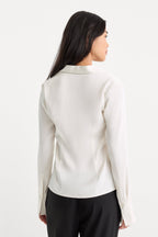 THE SATIN FEMME SHIRT CHALK