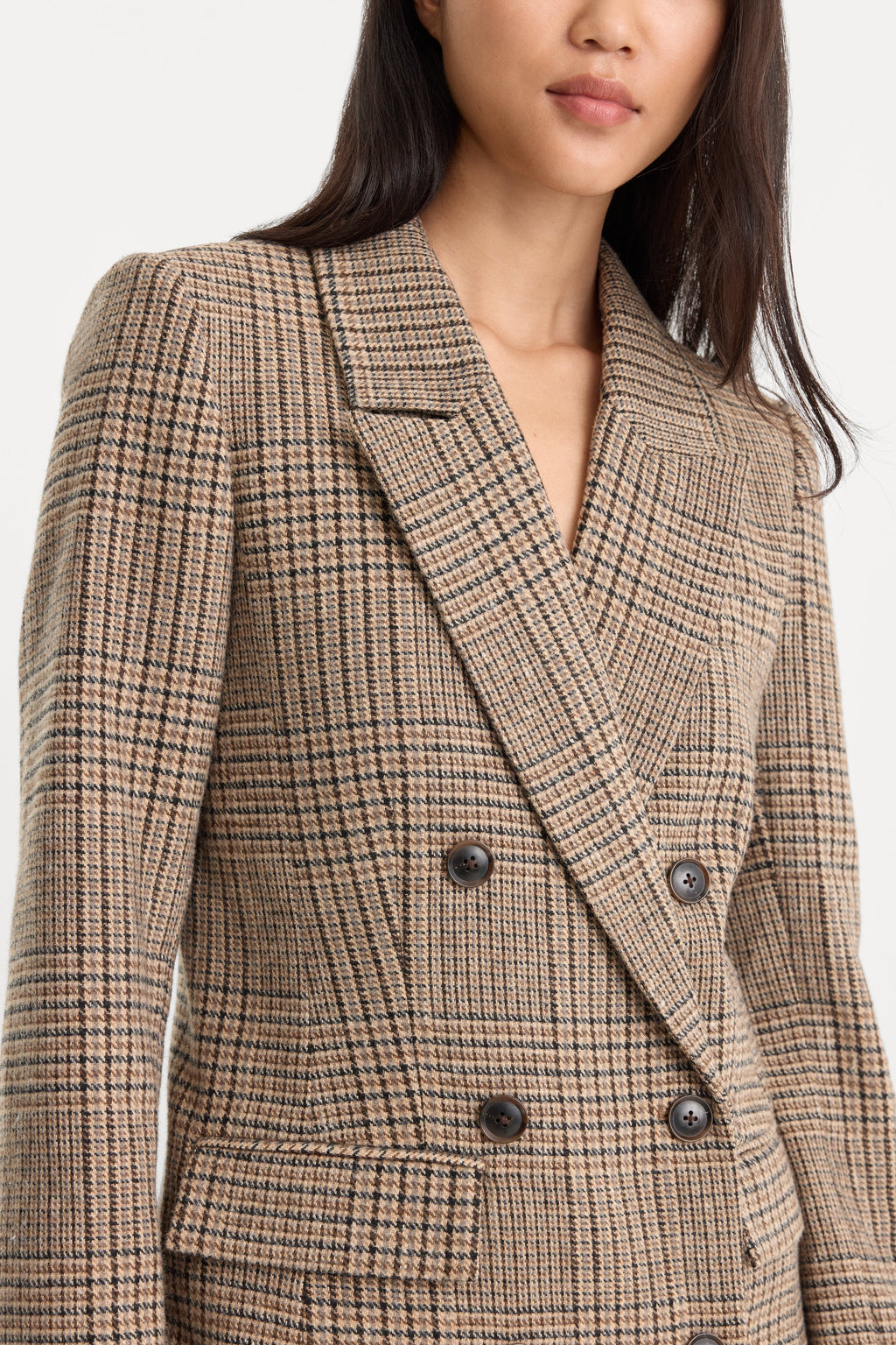 THE DOUBLE BREASTED BLAZER BROWN PLAID
