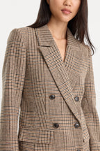 THE DOUBLE BREASTED BLAZER BROWN PLAID