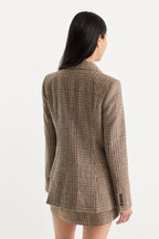 THE DOUBLE BREASTED BLAZER BROWN PLAID
