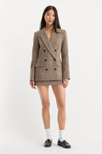 THE WOOL MINI SKIRT BROWN PLAID