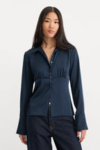 THE SATIN FEMME SHIRT NEW NAVY002