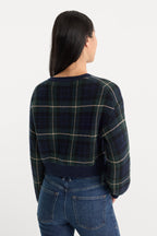 THE JACQUARD CARDIGAN FOREST PLAID