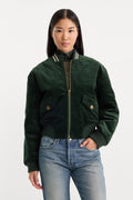 THE CORD VARSITY JACKET FOREST GREEN