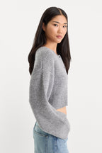THE CHUNKY KNIT CARDIGAN HEATHER GREY
