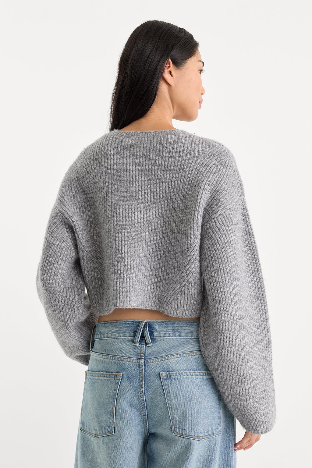 THE CHUNKY KNIT CARDIGAN HEATHER GREY