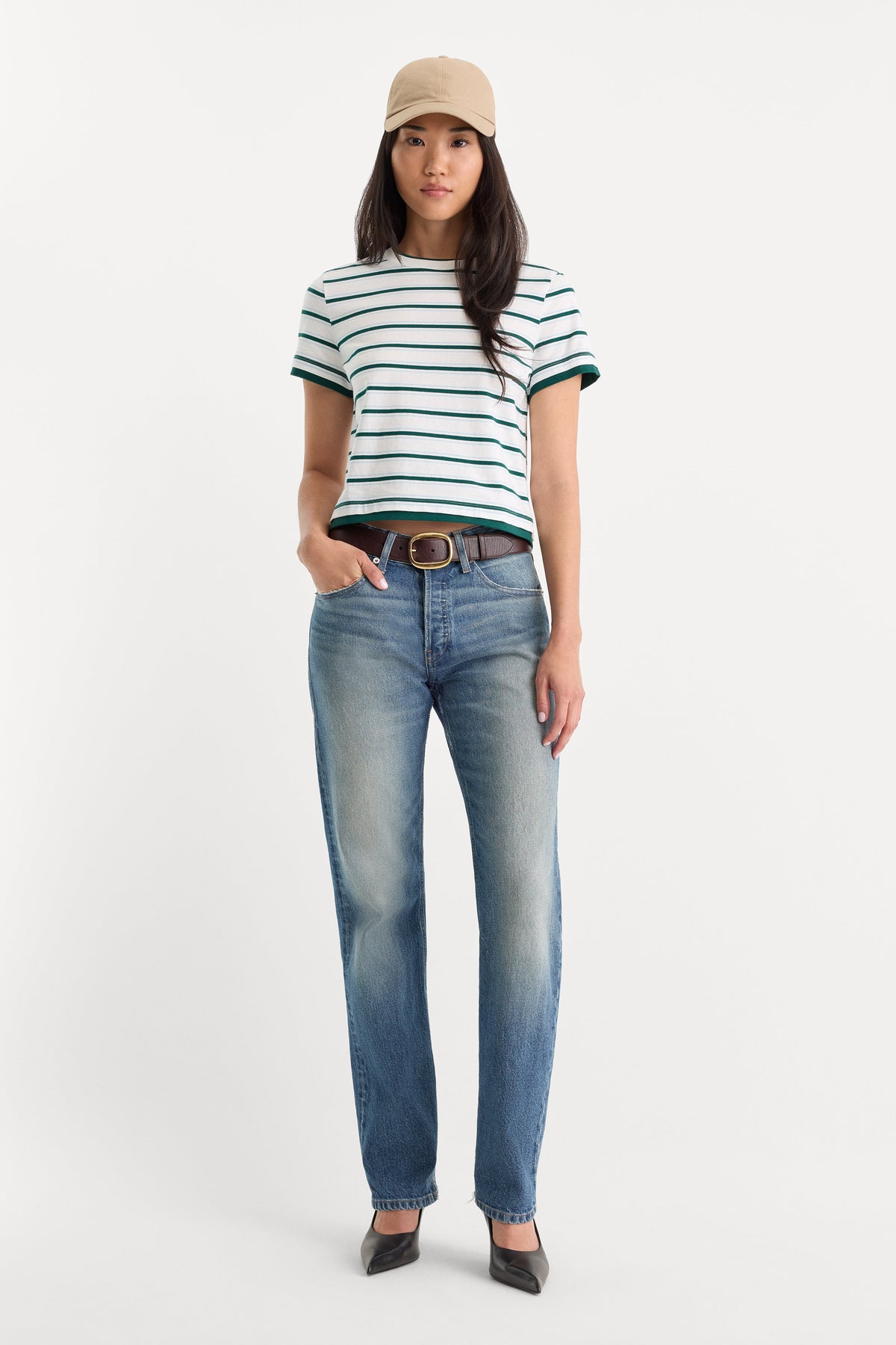 THE LAYERED TEE FOREST MULTI STRIPE