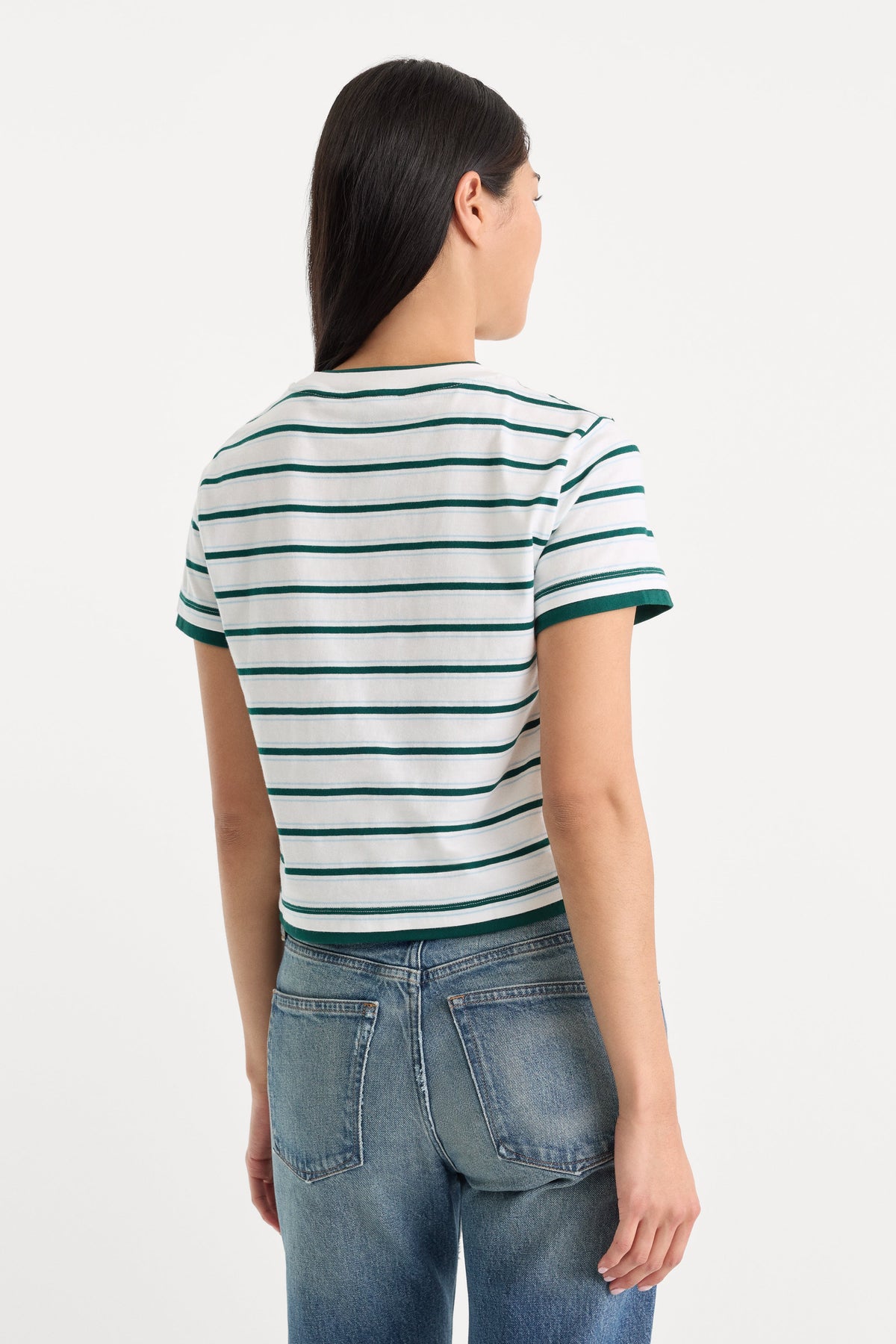 THE LAYERED TEE FOREST MULTI STRIPE