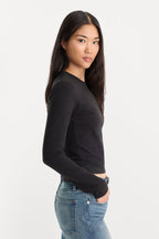 THE LONG SLEEVE BABY TEE BLACK
