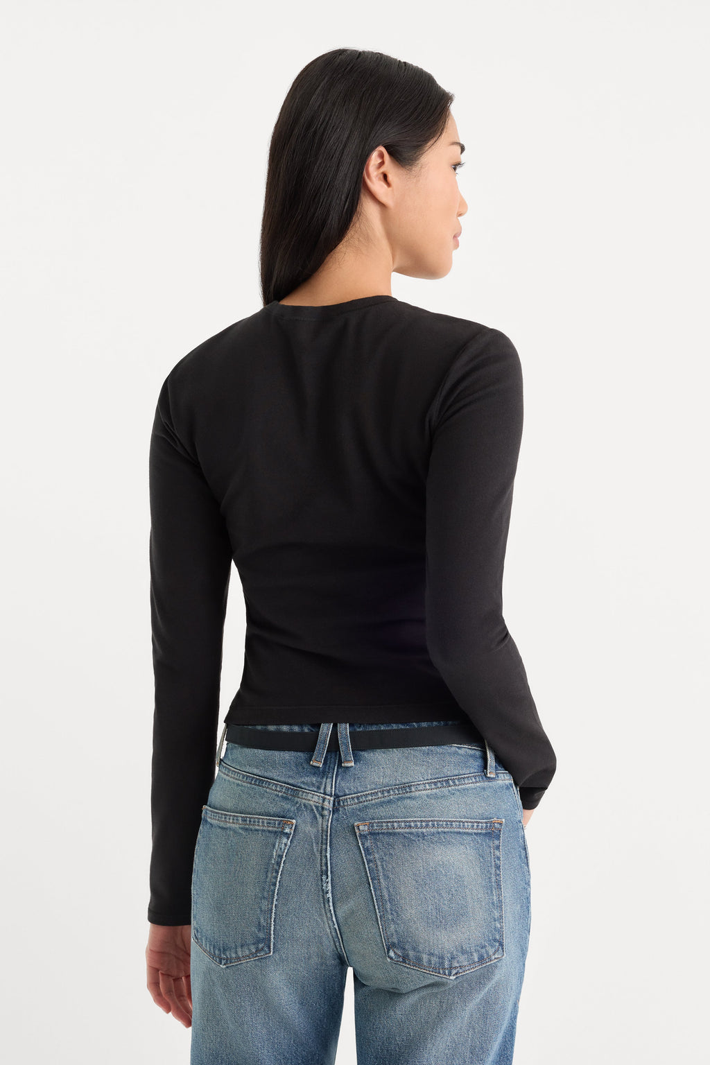 THE LONG SLEEVE BABY TEE BLACK