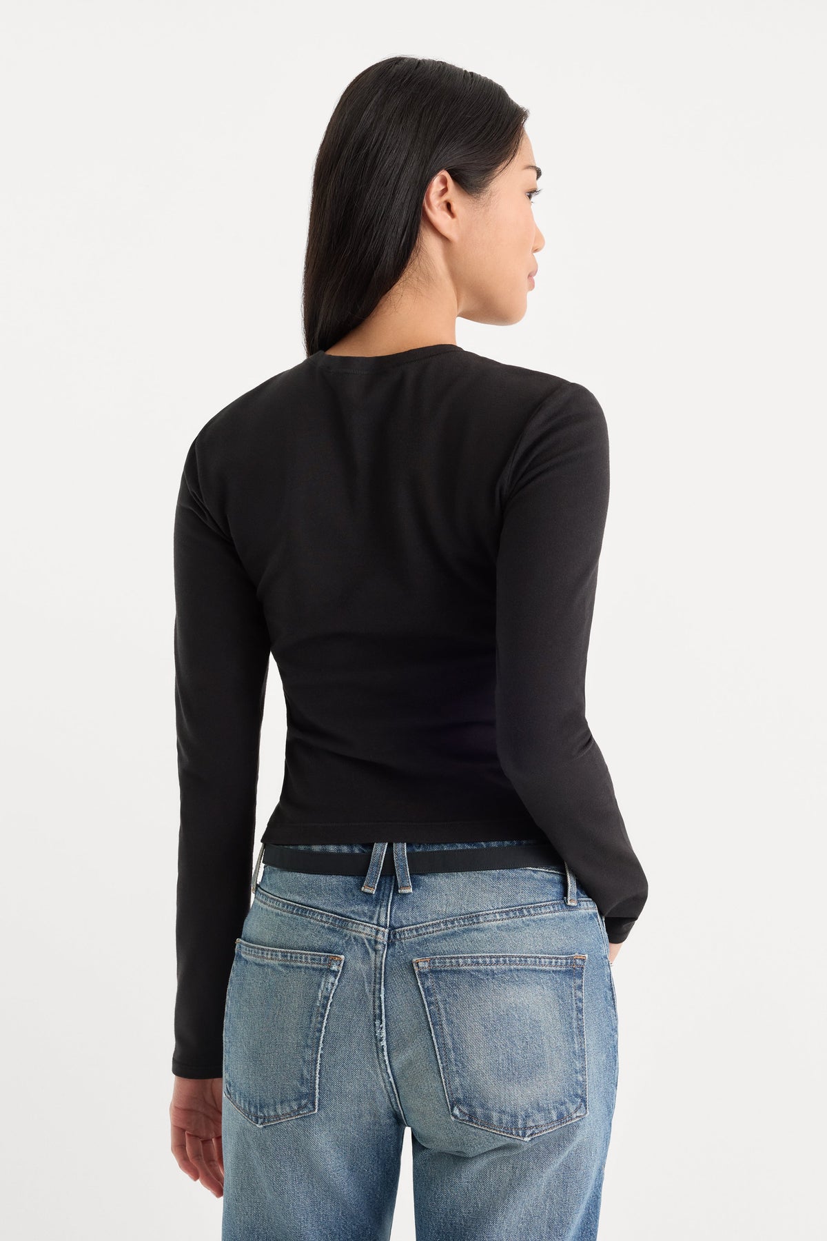 THE LONG SLEEVE BABY TEE BLACK