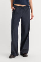 THE PINSTRIPE PULL ON TROUSER NAVY PINSTRIPE