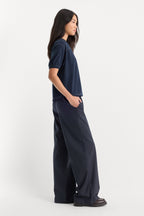THE PINSTRIPE PULL ON TROUSER NAVY PINSTRIPE