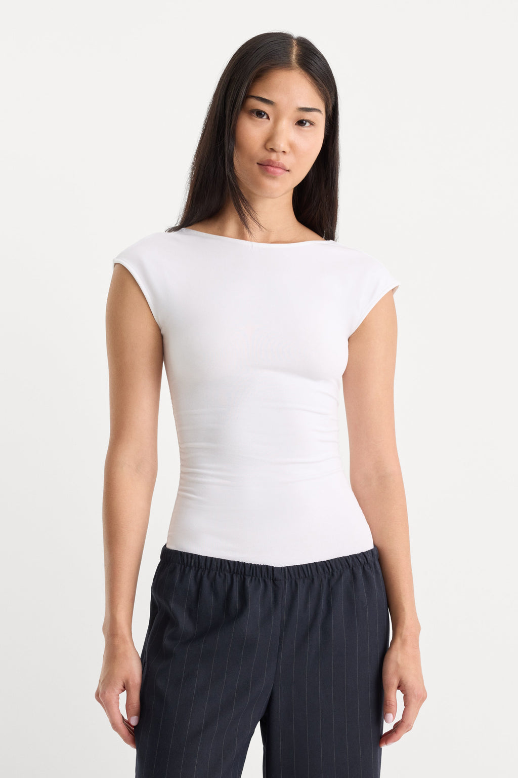 THE OPEN BACK BODYSUIT WHITE001