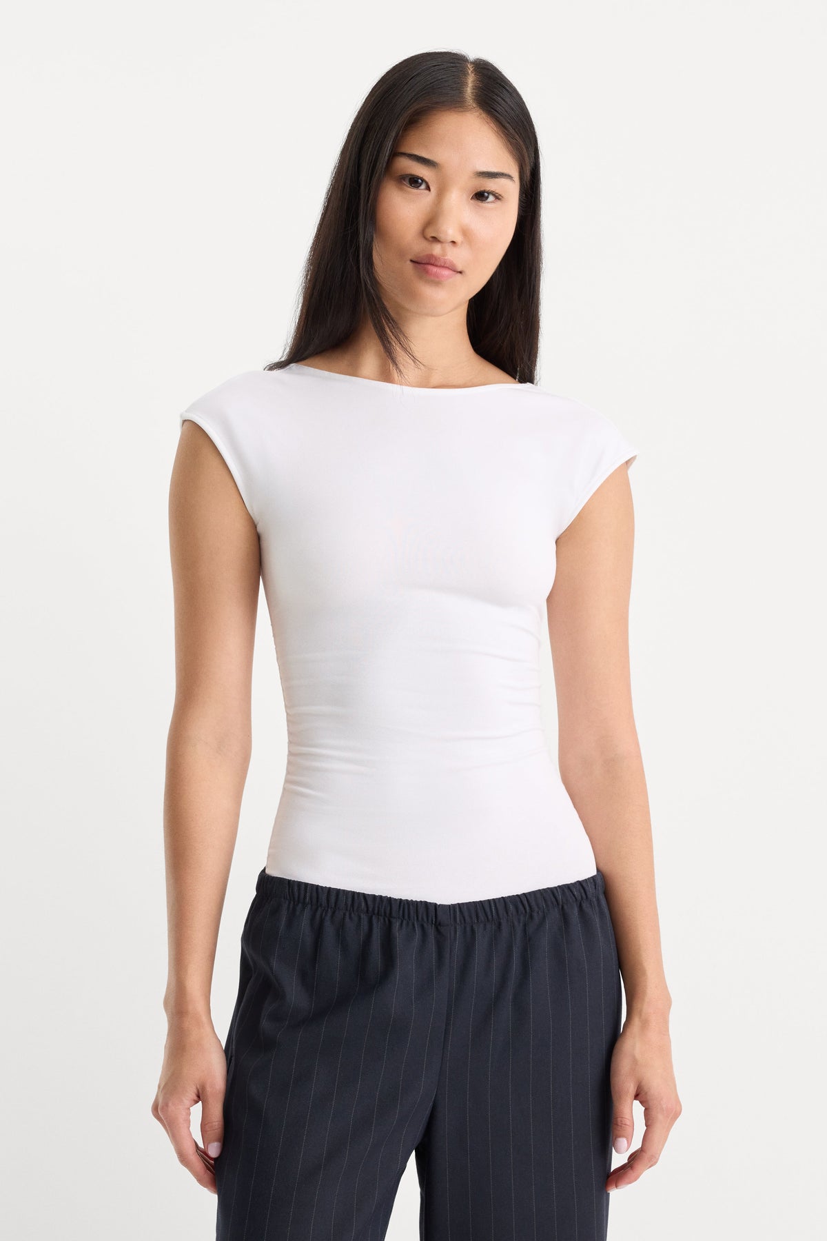 THE OPEN BACK BODYSUIT WHITE001