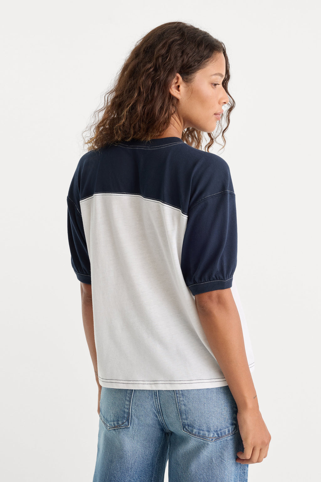 THE COLORBLOCK GYM TEE NAVY WITH CHALK