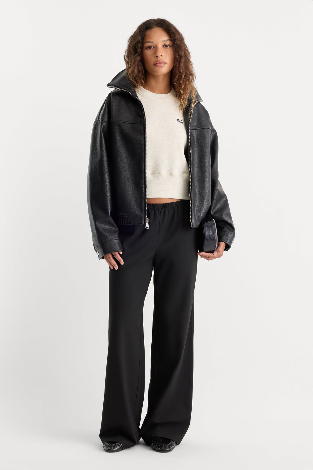 THE BETTER THAN LEATHER FUNNEL JACKET BLACK001