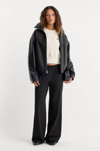 THE BETTER THAN LEATHER FUNNEL JACKET BLACK001