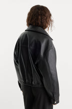 THE BETTER THAN LEATHER FUNNEL JACKET BLACK001