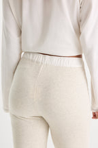 THE FRENCH TERRY BUTTON FRONT LEGGING OATMEAL HEATHER