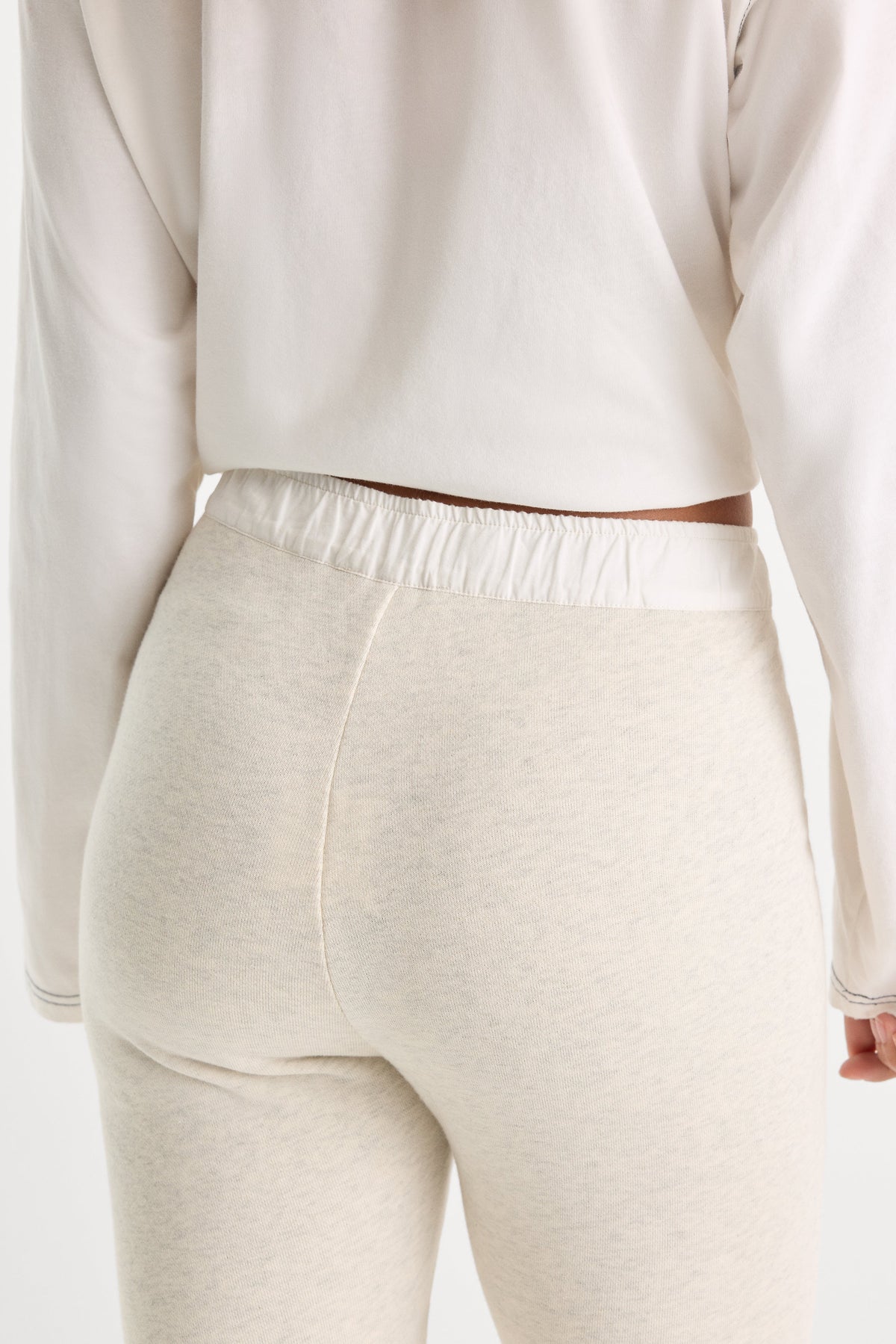 THE FRENCH TERRY BUTTON FRONT LEGGING OATMEAL HEATHER