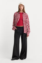 THE CRINKLE EASY SHIRT CARMINE PLAID