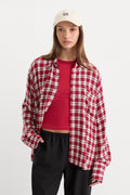 THE CRINKLE EASY SHIRT CARMINE PLAID