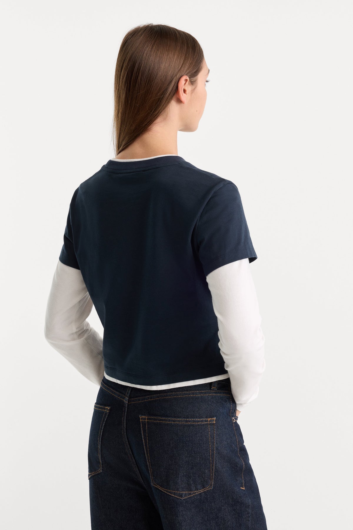 THE COMBO LAYERED TEE NAVY WITH CHALK
