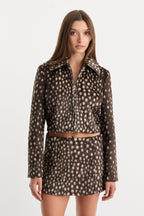 THE PONYHAIR SWING JACKET DEEP CHOCOLATE FAWN