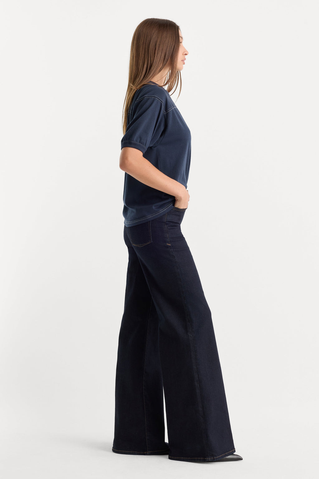 GOOD WAIST PALAZZO JEANS RINSE