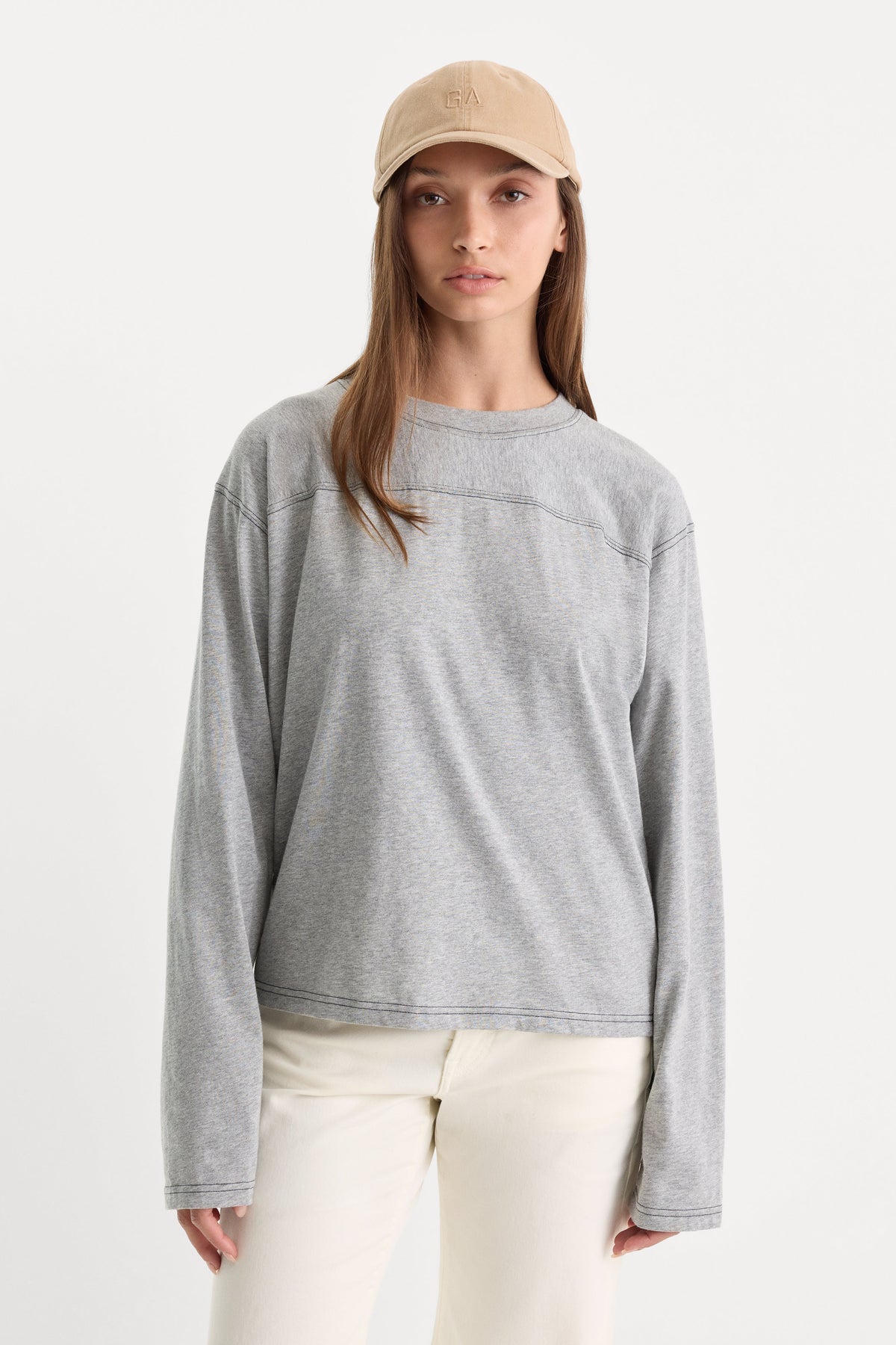 THE LONG SLEEVE GYM TEE GREY MELANGE