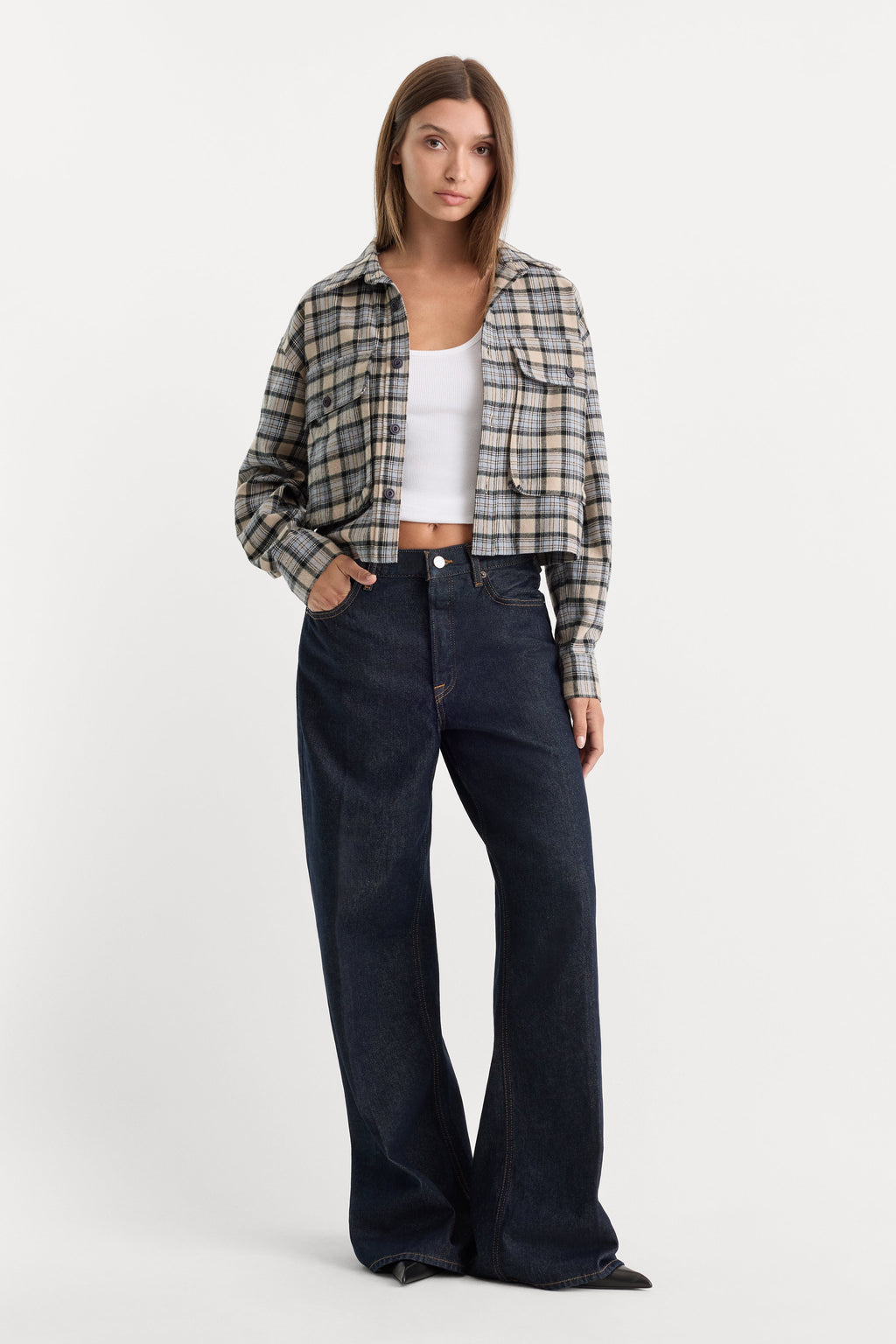 THE PATCH POCKET SHIRT TAN PLAID