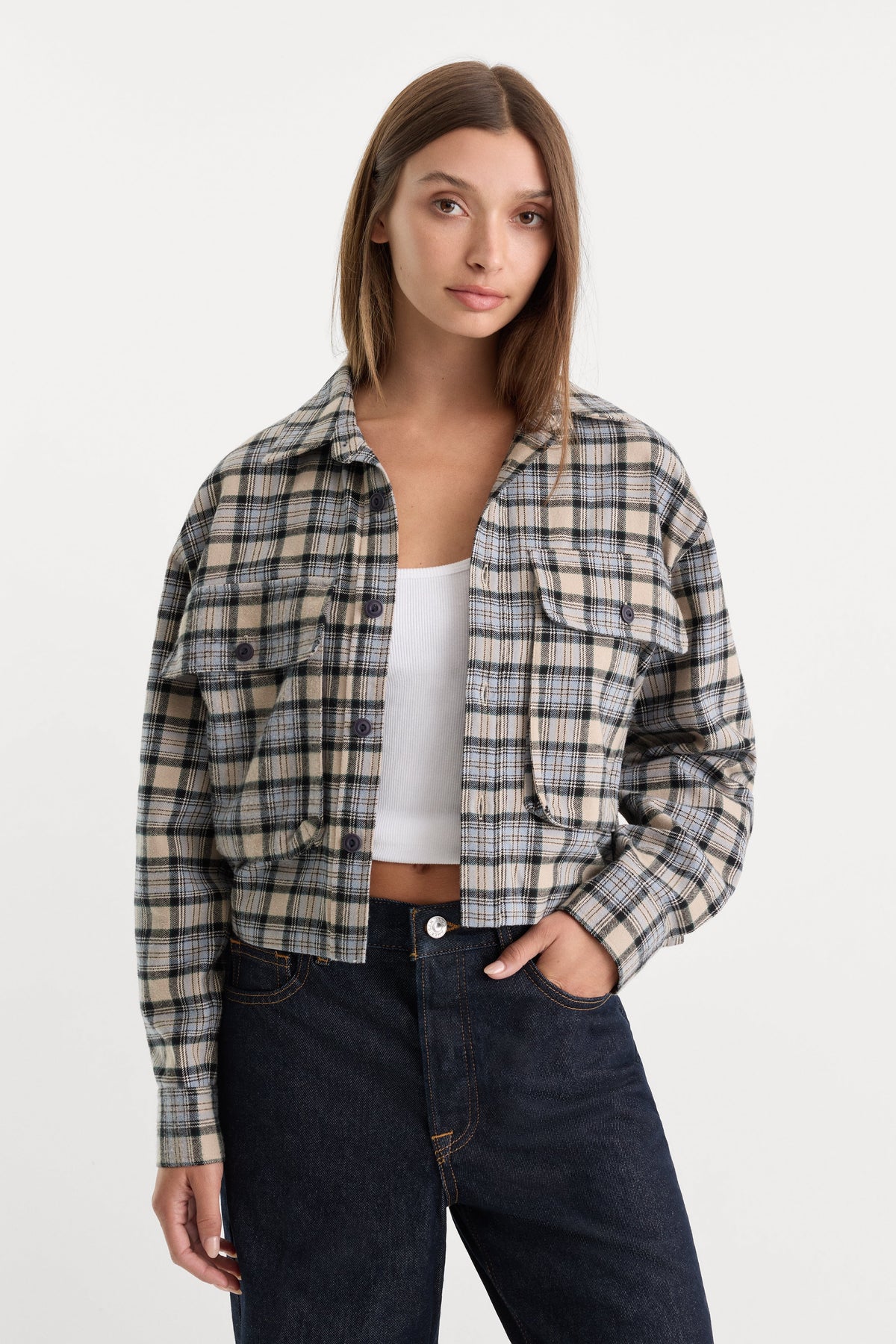 THE PATCH POCKET SHIRT TAN PLAID