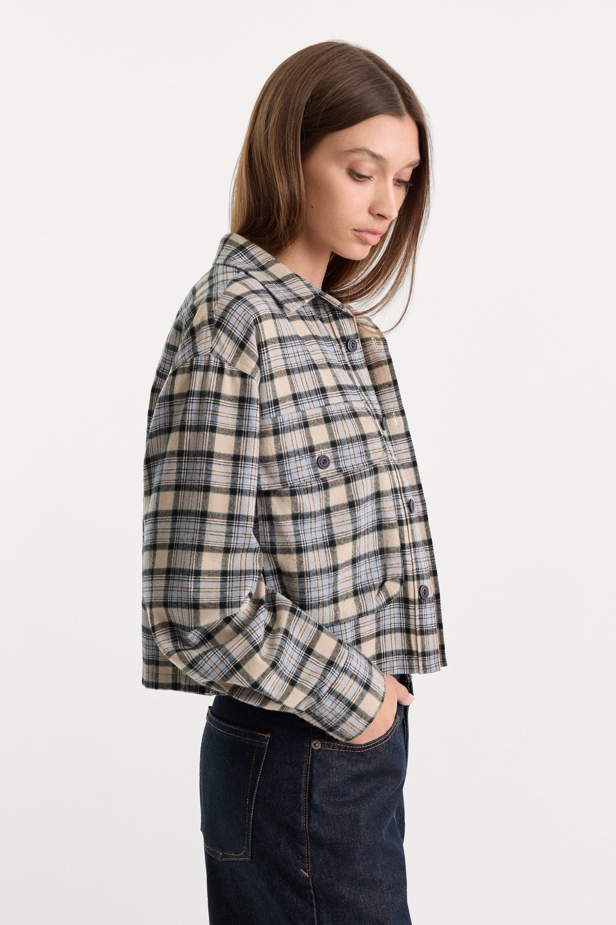 THE PATCH POCKET SHIRT TAN PLAID