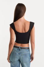 DOLLY SUPER STRETCH CORSET TOP BLACK001