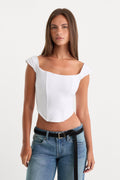 DOLLY SUPER STRETCH CORSET TOP WHITE001