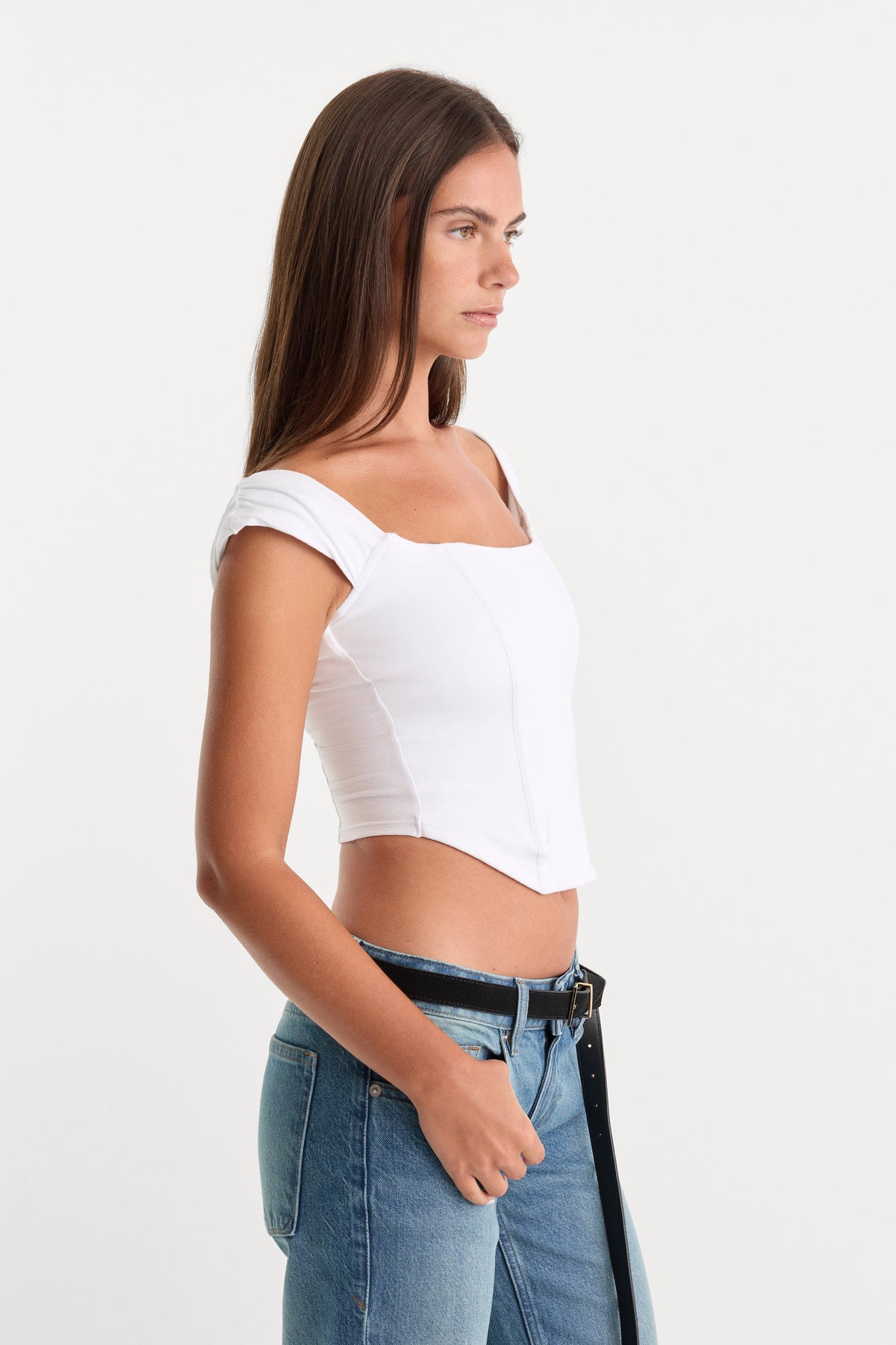 DOLLY SUPER STRETCH CORSET TOP WHITE001