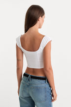 DOLLY SUPER STRETCH CORSET TOP WHITE001