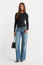 THE SCULPTING MODERN LONG SLEEVE BODYSUIT BLACK