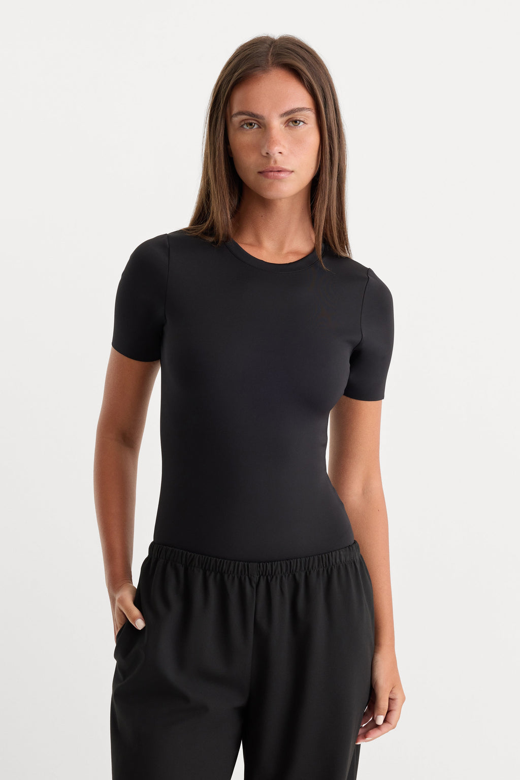 THE SCULPTING MODERN BODYSUIT BLACK
